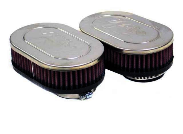 K&N Universal Chrome Filter - 2-1/8"DUAL,4X6.25"OD,1.75"H (2 PER - Klik om te sluiten