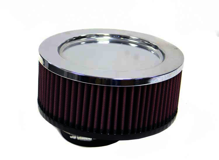 K&N Universal Chrome Filter - 3" O/S FLG, 1.1"L, 7"OD, 3"H; CR T - Klik om te sluiten