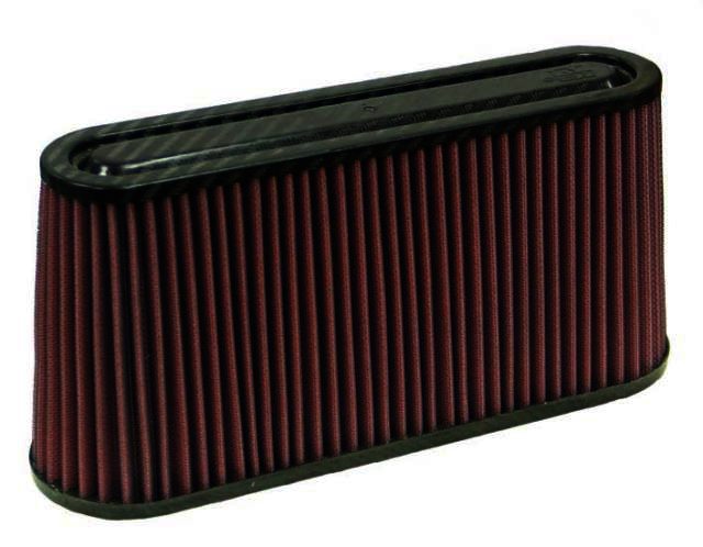 K&N Universal Air Filter - Carbon Fiber Top - OVAL FLG, 12" X 3- - Klik om te sluiten