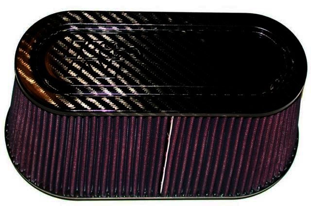 K&N Universal Air Filter - Carbon Fiber Top and Base - 3-7/8"FLG - Klik om te sluiten