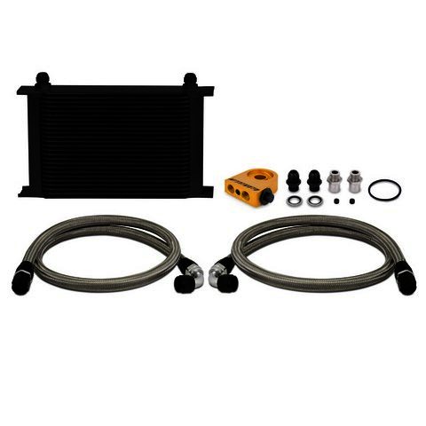 Mishimoto Universal Thermostatic Oil Cooler Kit, Black, 25 Row - Klik om te sluiten