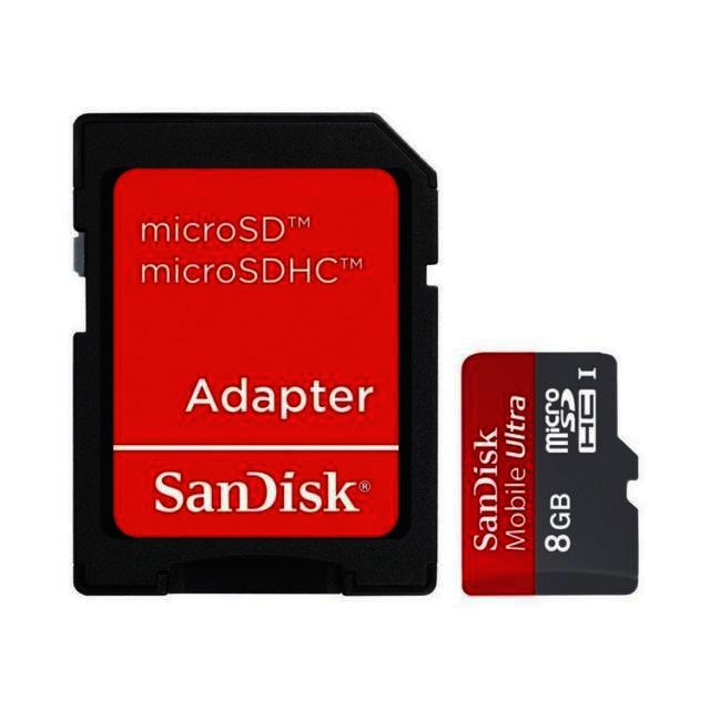 SanDisk 8GB MicroSDHC Mobile Ultra + SD adapter - Klik om te sluiten
