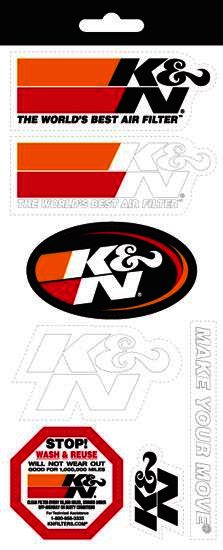 K&N Sticker sheet,4.5" x 10.5" - STICKER; SHEET, 4.5" X 10.5 "