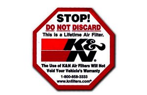 K&N Decal; do not discard; SM, 2-1/2" - DECAL; STOP 2-1/2"