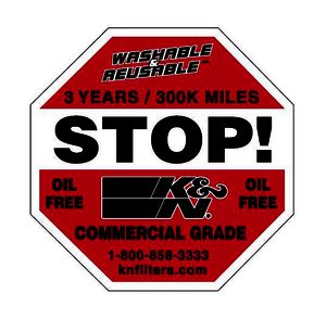 K&N Decal; HD Stop 3" - DECAL; HD STOP 3"