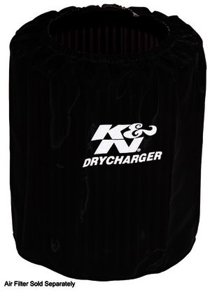 K&N Air Filter Wrap - DRYCHARGER WRAP; BLACK, CUSTOM