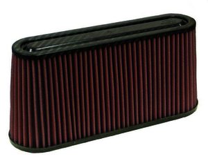 K&N Universal Air Filter - Carbon Fiber Top - OVAL FLG, 12" X 3-