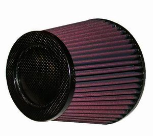 K&N Universal Air Filter - Carbon Fiber Top - 5"FLG, 6-1/2"B, 4-