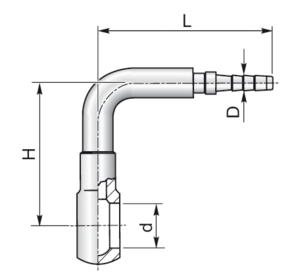 Banjo 90 degree for 8mm tubing