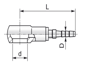 Banjo straight for 8mm tubing